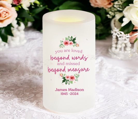 You Are Missed Personalized Flameless LED Memorial Candle