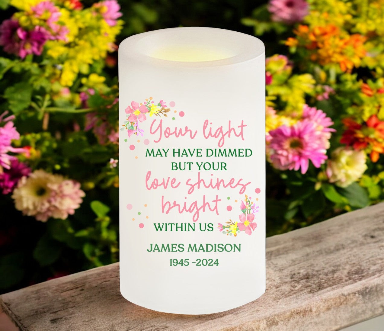 Your Light Personalized Flameless LED Memorial Candle