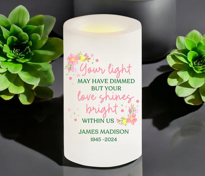 Your Light Personalized Flameless LED Memorial Candle