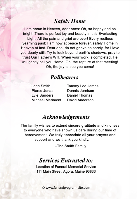 Joyful 4-Sided Graduated Funeral Program Template.