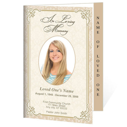 Alexandria 4-Sided Graduated Funeral Program Template.