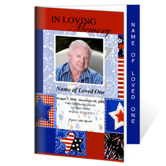 Americana Letter 4-Sided Graduated Funeral Program Template.