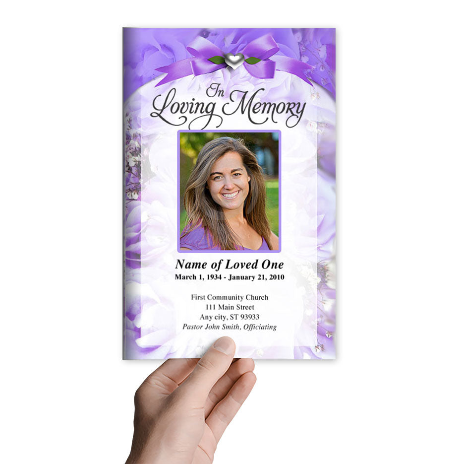 Amethyst Funeral Program Template.