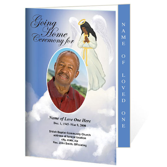 Angel 4-Side Graduated Funeral Program Template – Funeral Program-Site ...