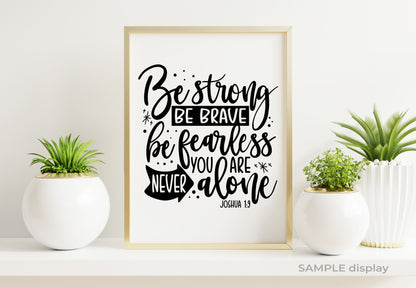 Be Strong Bible Verse Word Art.