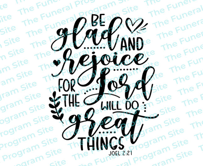 Be Glad Bible Verse Word Art.