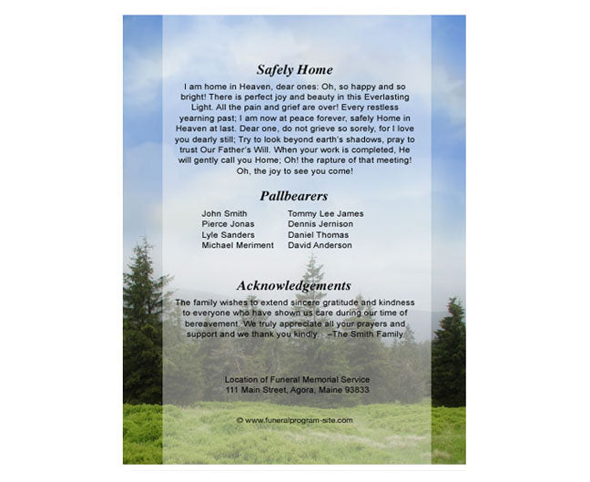 Promise Funeral Booklet Template.