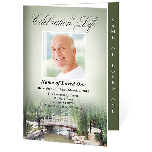 Bridge 4-Sided Graduated Funeral Program Template.