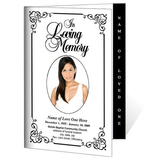 Cadence 4-Sided Graduated Funeral Program Template.