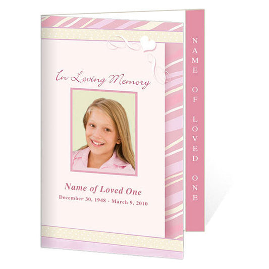 Carly 4-Sided Graduated Funeral Program Template.