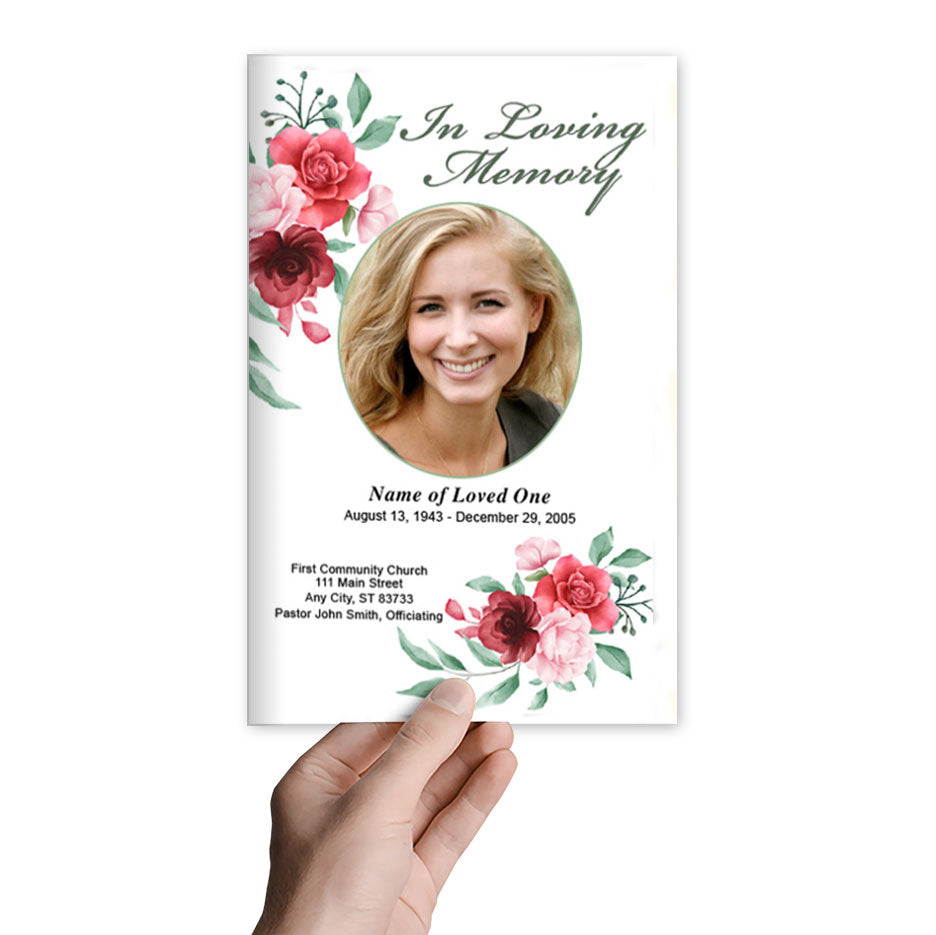 Carrara Watercolor Funeral Program Template.