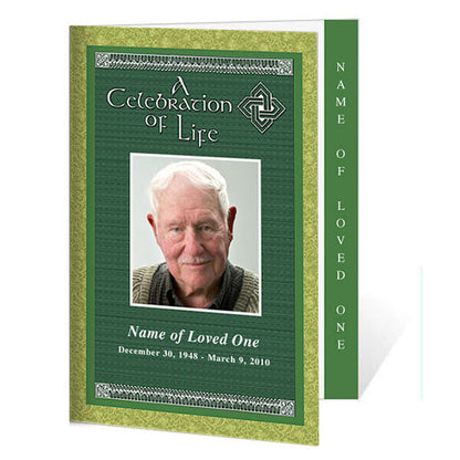 Celtic 4-Sided Graduated Funeral Program Template.