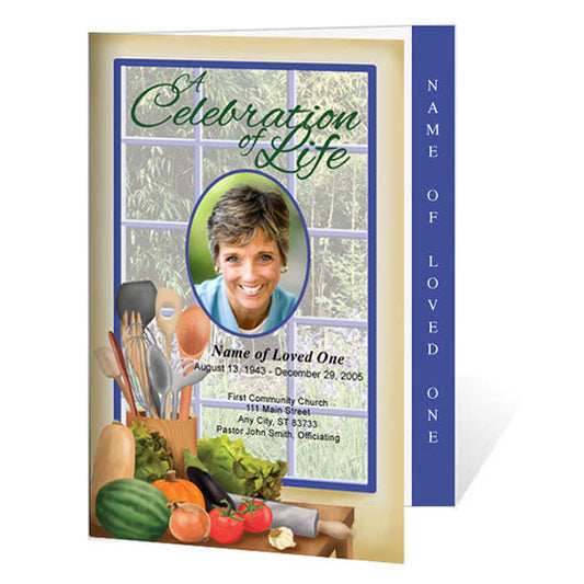 Chef 4-Sided Graduated Funeral Program Template.