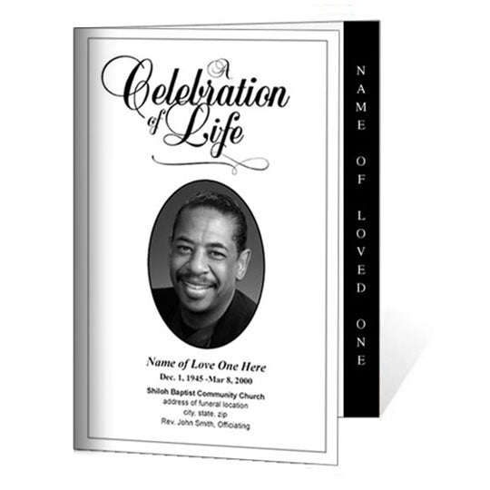 Classic 4-Side Graduated Funeral Program Template – Funeral Program ...