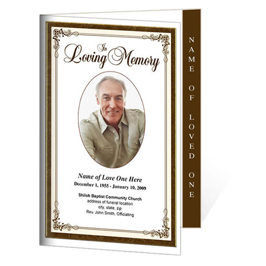 Creative 4-Side Graduated Funeral Program Template – Funeral Program ...