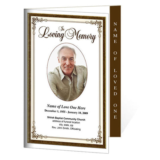 Creative 4-Sided Graduated Funeral Program Template.