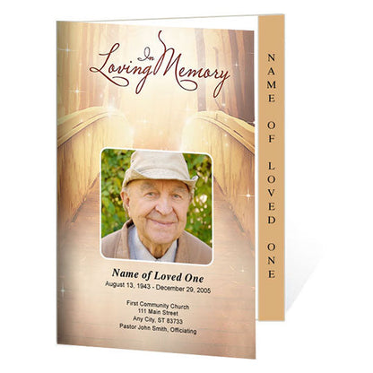 Crossing 4-Sided Graduated Funeral Program Template.