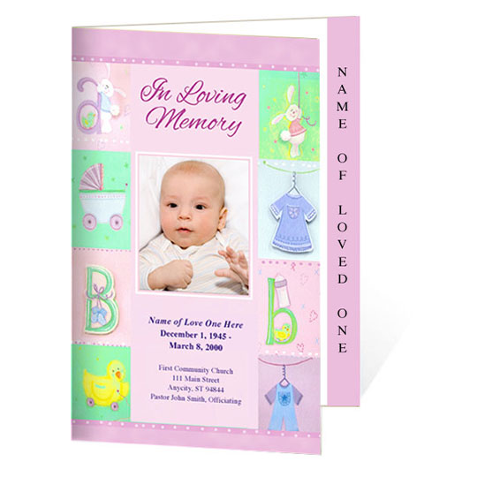 Darling 4-Sided Graduated Funeral Program Template.