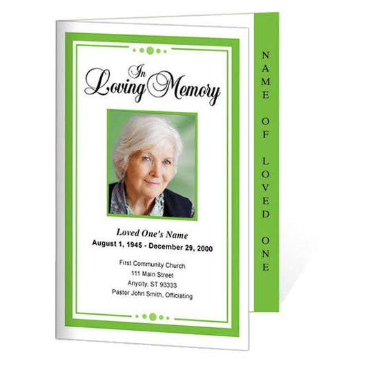 Dedication 4-Sided Graduated Funeral Program Template.