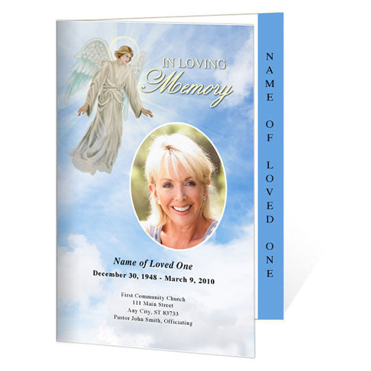 Devout 4-Sided Graduated Funeral Program Template.