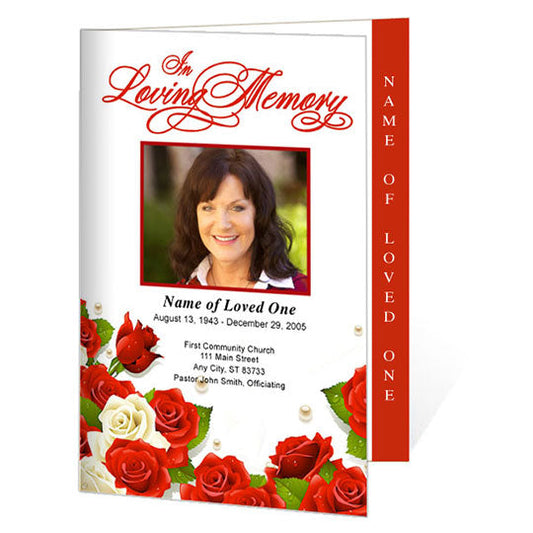 Diva 4-Sided Graduated Funeral Program Template.