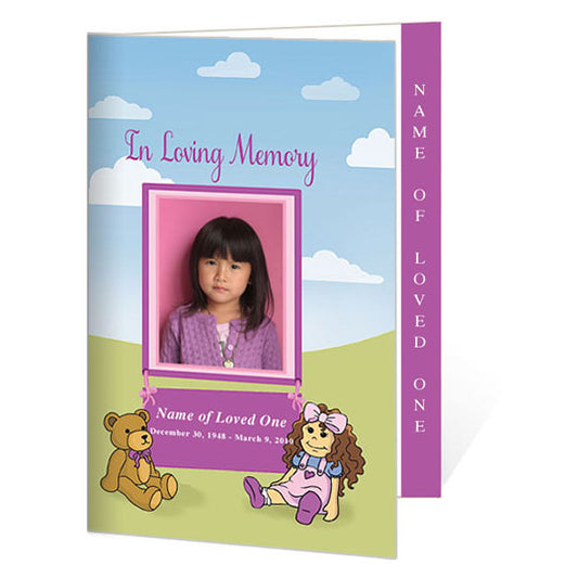 Doll 4-Sided Graduated Funeral Program Template.