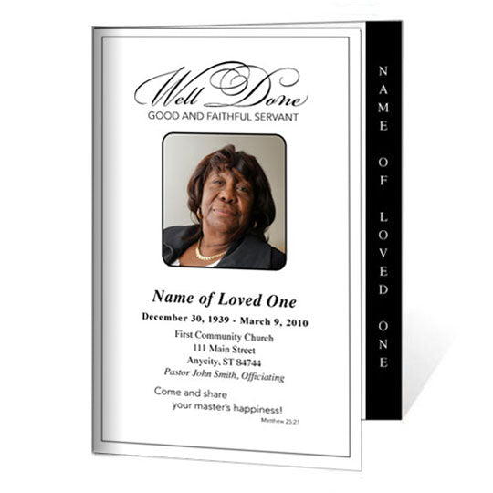 Faithful 4-Sided Funeral Graduated Program Template.