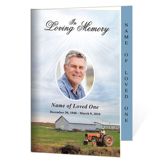 Farm 4-Sided Funeral Graduated Program Template.