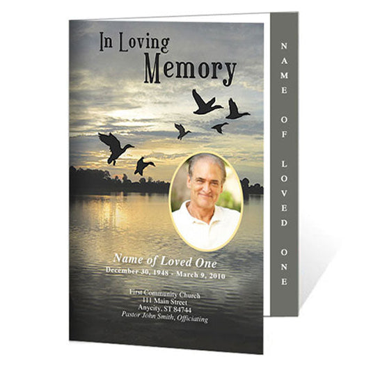 Flight 4-Sided Graduated Funeral Program Template.