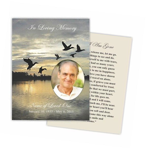 Flight Small Memorial Card Template.