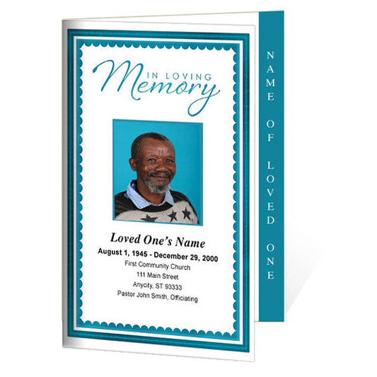 Gallant 4-Sided Graduated Funeral Program Template.