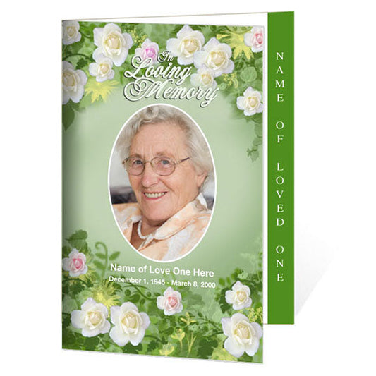 Garden 4-Sided Graduated Funeral Program Template.