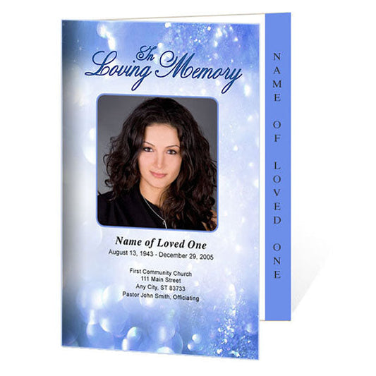 Glitter 4-Sided Graduated Funeral Program Template.