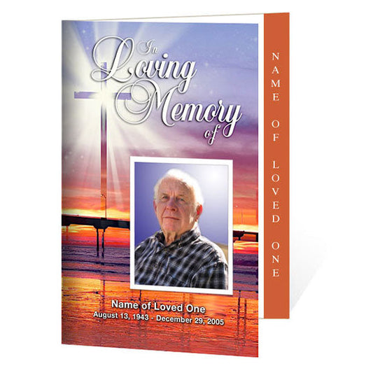 Glorify 4-Sided Graduated Funeral Program Template.