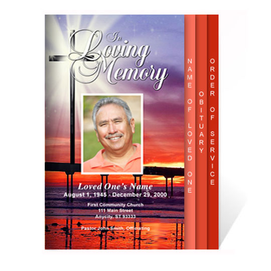 Glorify 8-Sided Graduated Funeral Program Template.