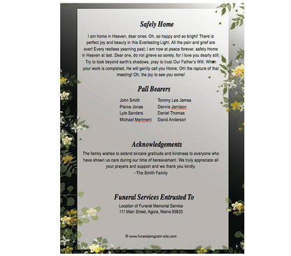 Serene 4-Sided Graduated Funeral Program Template.