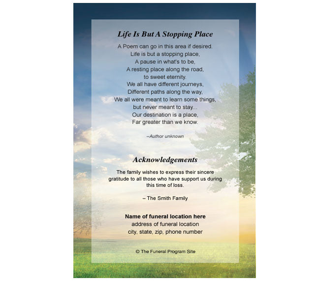 Gardener 4-Sided Graduated Funeral Program Template.