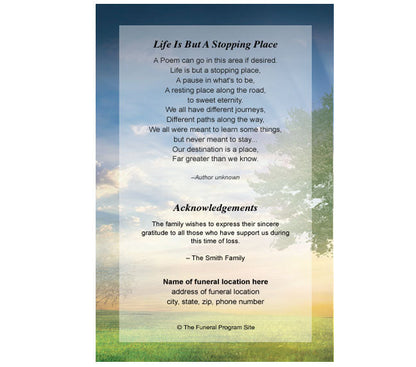 Gardener 4-Sided Graduated Funeral Program Template.