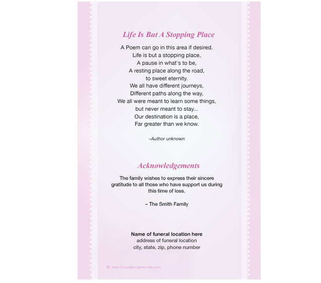 Angela 4-Sided Graduated Funeral Program Template.