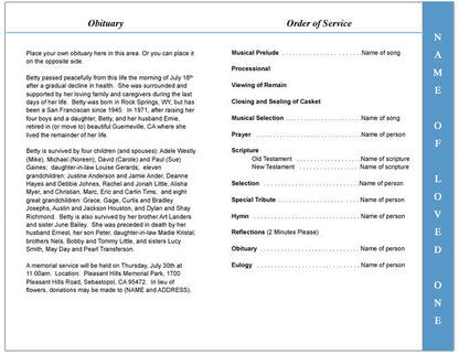 Inspire 4-Sided Graduated Funeral Program Template.