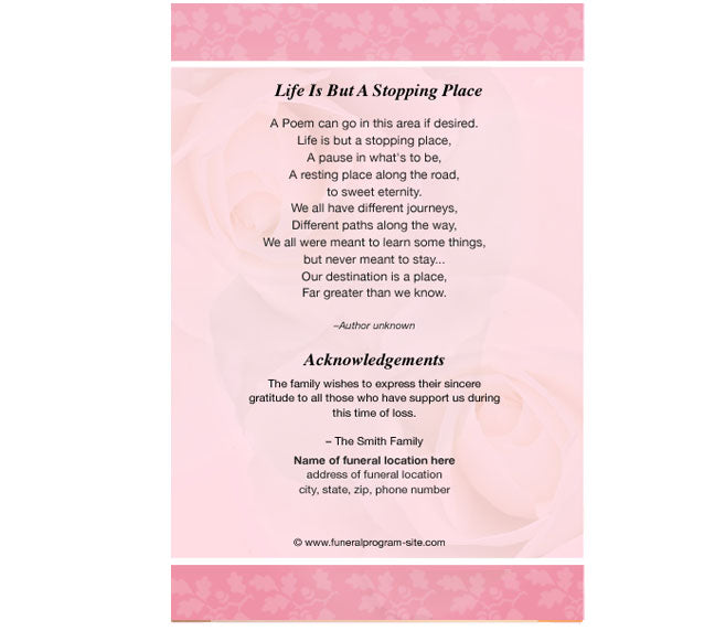 Bella 4-Sided Graduated Funeral Program Template.