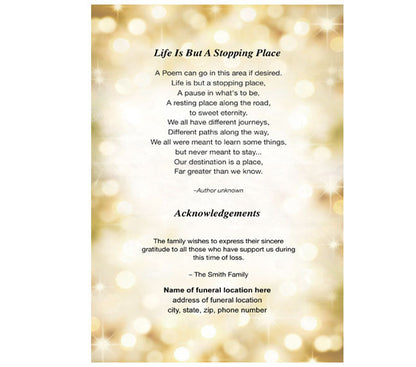 Poinsettia 4-Sided Graduated Funeral Program Template.