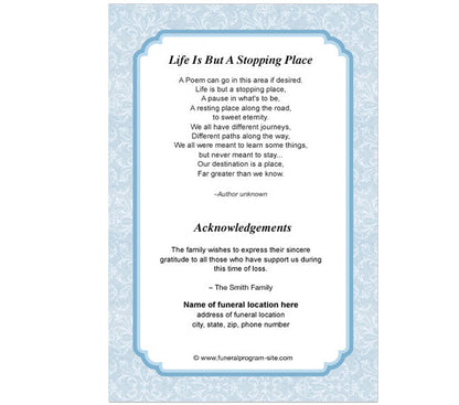 Cambria 4-Sided Graduated Funeral Program Template.