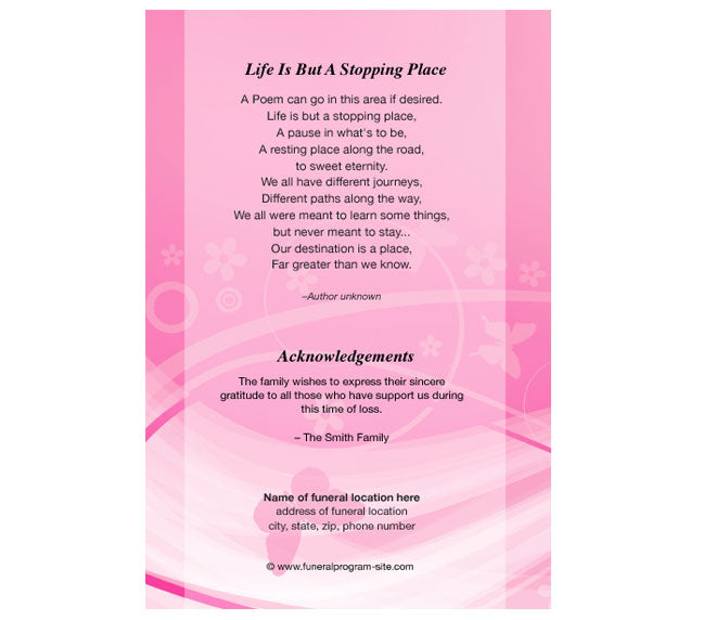 Awareness 4-Sided Graduated Funeral Program Template.