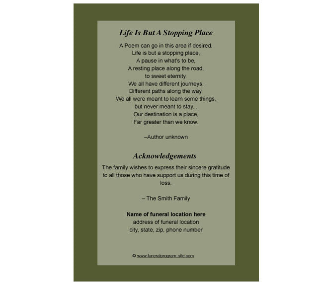 Grande 4-Sided Graduated Funeral Program Template.