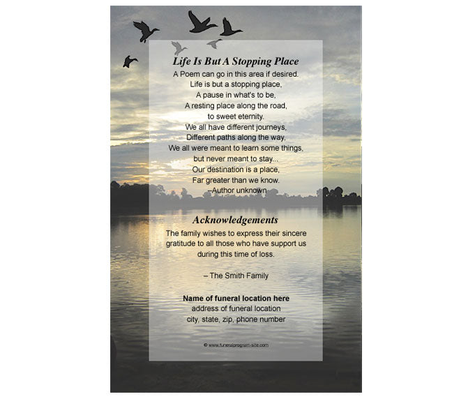 Flight 4-Sided Graduated Funeral Program Template.