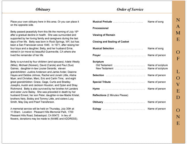 Crossing 4-Sided Graduated Funeral Program Template.