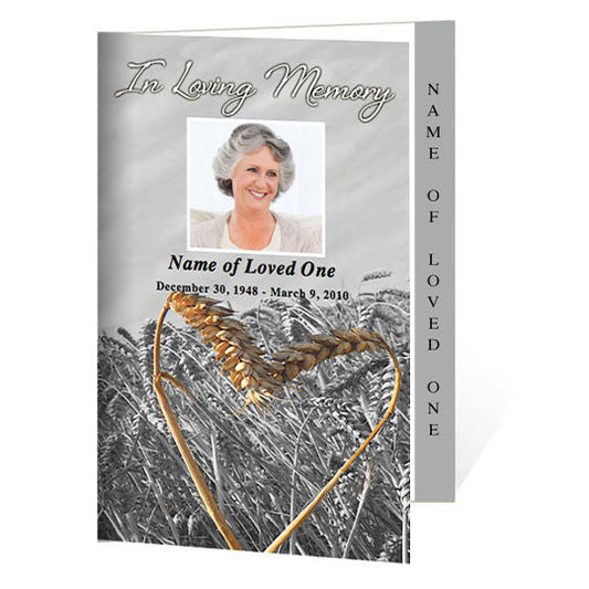 Heartland 4-Sided Graduated Funeral Program Template.