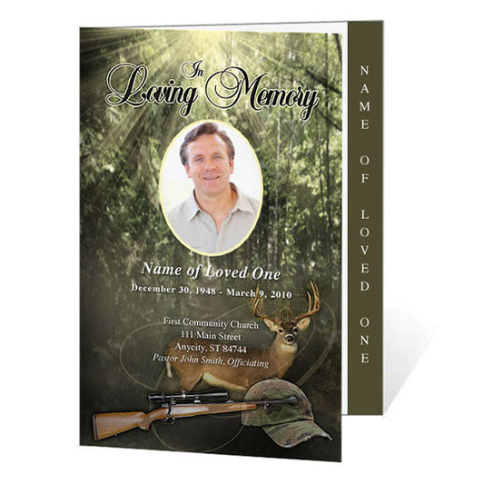 Hunter 4-Sided Graduated Funeral Program Template.