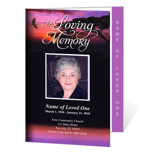 Imagine 4-Sided Graduated Funeral Program Template.